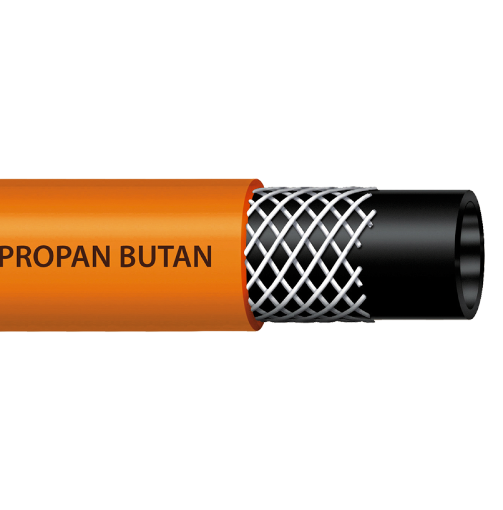 Wąż propan-butan BRADAS PVC 9×3 mm pomarańczowy do butli LPG