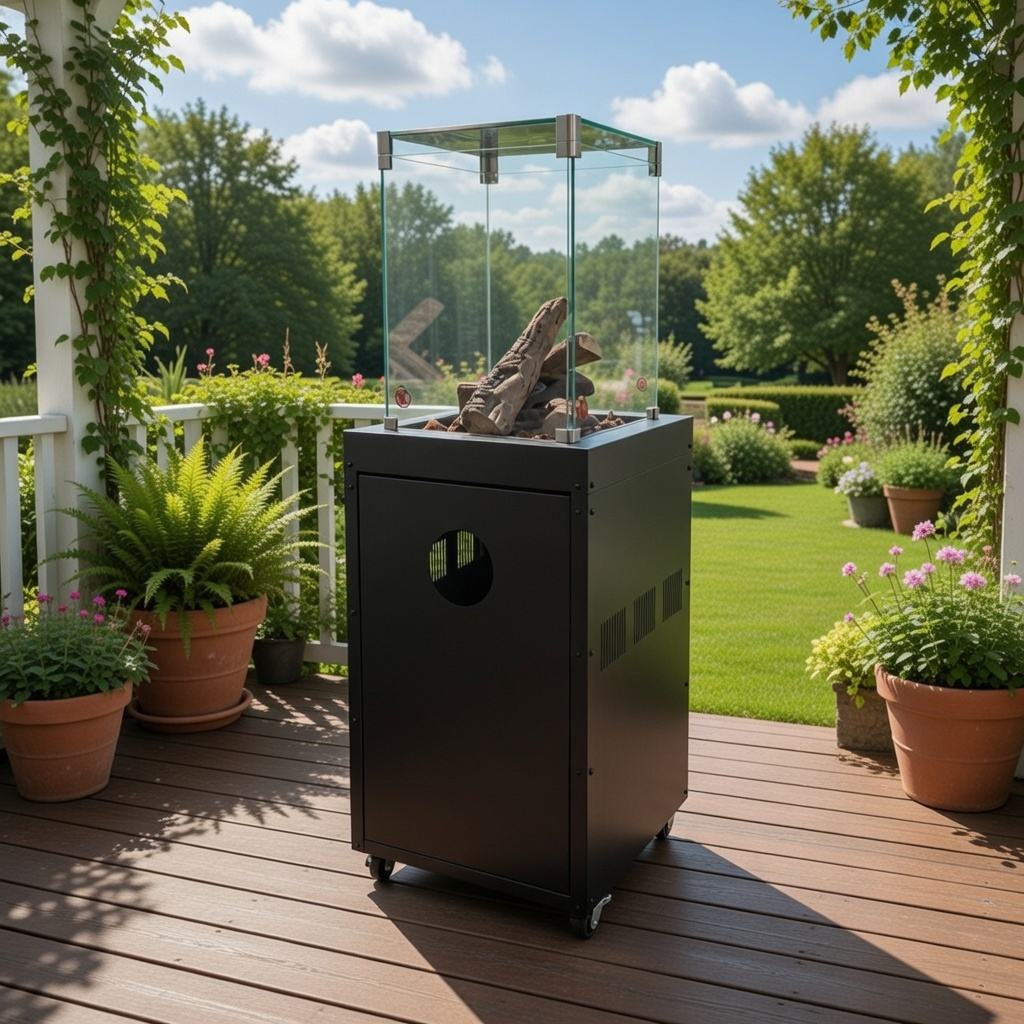 Ogrzewacz Tarasowy P1203B - Gazowe palenisko z prawdziwym płomieniem 8 kW