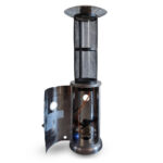 Ogrzewacz tarasowy gazowy H1801/H1802 11kW – promiennik z efektem płomienia i szklaną osłoną (SREBRNY)