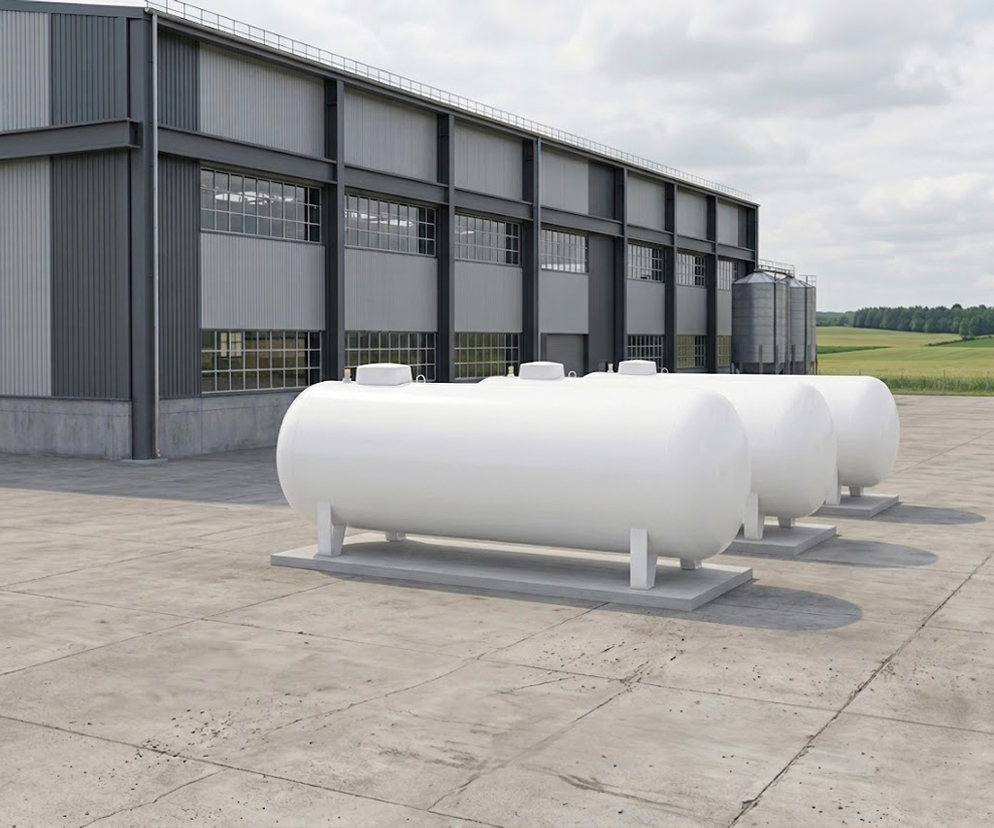 Zbiornik LPG 6400 L naziemny — instalacja BRUO